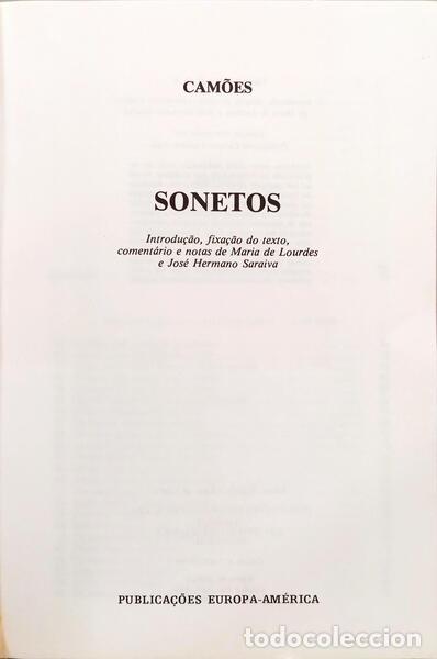 Libros: CAM&Otilde;ES. (Lu&iacute;s Vaz de) - SONETOS. - Foto 2