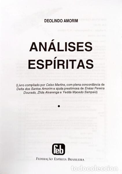 Libros: AMORIM. (Deolindo) - AN&Aacute;LISES ESP&Iacute;RITAS. - Foto 2