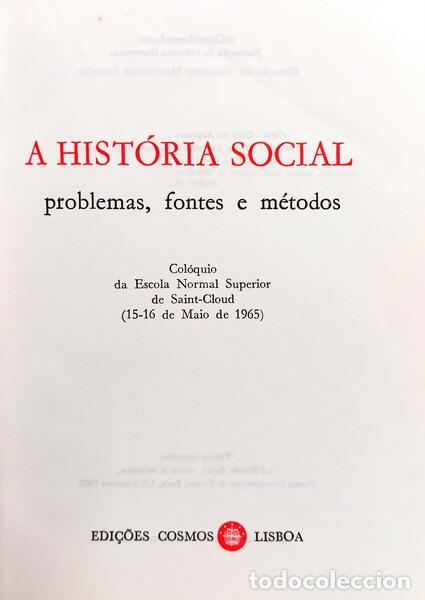 Libros: HIST&Oacute;RIA SOCIAL: (A) PROBLEMAS, FONTES E M&Eacute;TODOS. - Foto 2