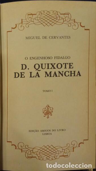 Libri di seconda mano: CERVANTES SAAVEDRA. (Miguel de) - O ENGENHOSO FIDALGO D. QUIXOTE DE LA MANCHA. [3 VOLS.]