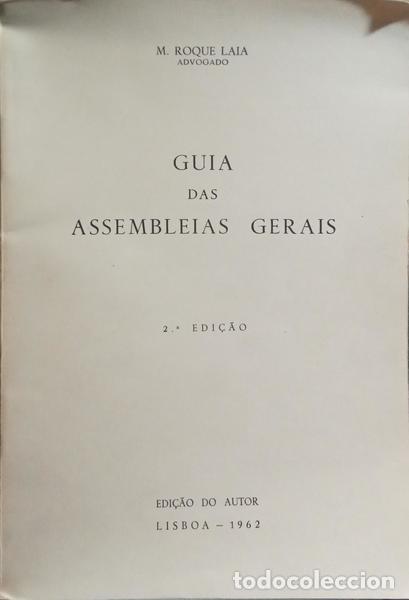 Libri di seconda mano: ROQUE LAIA. (M.) - GUIA DAS ASSEMBLEIAS GERAIS. [2.&ordf; EDI&Ccedil;&Atilde;O]