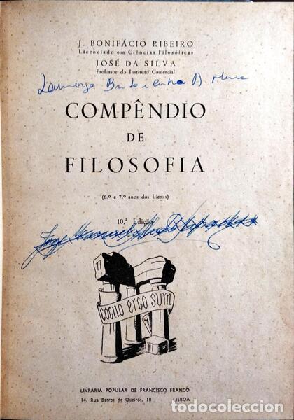 Livros em segunda m&atilde;o: RIBEIRO. (Jos&eacute; Bonif&aacute;cio) e Jos&eacute; da Silva. - COMP&Ecirc;NDIO DE FILOSOFIA. [10.&ordf; EDI&Ccedil;&Atilde;O]