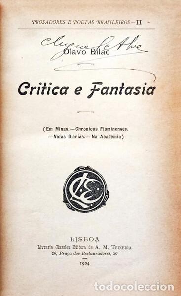 Libros: BILAC. (Olavo) - CRITICA E FANTASIA. - Foto 1