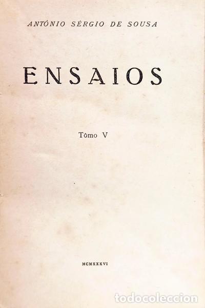 Libros: ANT&Oacute;NIO S&Eacute;RGIO. - ENSAIOS, TOMO V. [1936] - Foto 2