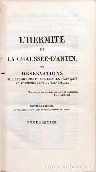 Libros: JOUY. (M. de) - L'HERMITE DE LA CHAUSS&Eacute;E-D'ANTIN, OU OBSERVATIONS SUR LES M�URS ET LES USAGES FRAN&Ccedil;A
