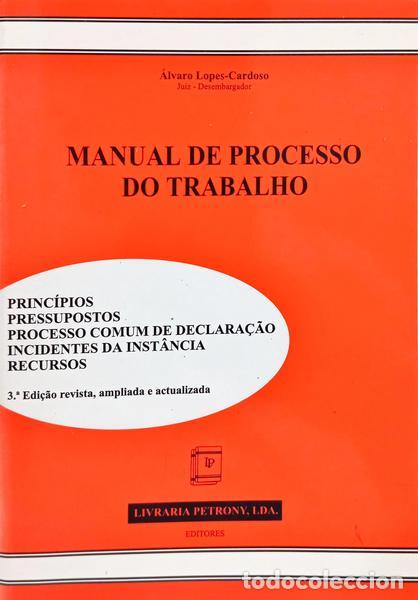 Libros: LOPES-CARDOSO. (&Aacute;lvaro) - MANUAL DE PROCESSO DO TRABALHO. [3.&ordf; EDI&Ccedil;&Atilde;O]