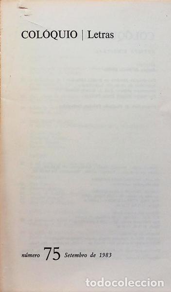 Libros: COL&Oacute;QUIO LETRAS, N.&ordm; 75, SETEMBRO 1983. - Foto 2