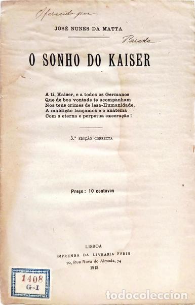 Livros em segunda m&atilde;o: NUNES DA MATA. (Jos&eacute;) - O SENHO DO KAISER. [3.&ordf; EDI&Ccedil;&Atilde;O]