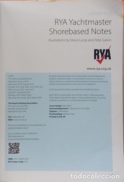 Libros: LUCAS. (Steve) e Pete Galvin. - RYA YACHTMASTER SHOREBASED NOTES. - Foto 2