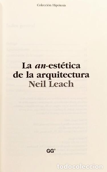 Libros: LEACH. (Neil). - LA AN-EST&Eacute;TICA DE LA ARQUITECTURA. - Foto 2