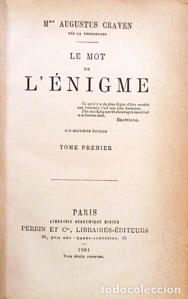Libros: CRAVEN. (Augustus) - LE MOT DE L'&Eacute;NIGME. [18.&ordf; EDI&Ccedil;&Atilde;O]