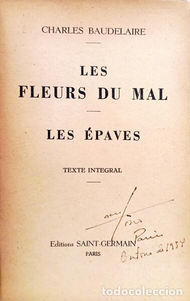 Libros: BAUDELAIRE. (Charles) - LES FLEURS DU MAL, LES &Eacute;PAVES. - Foto 2