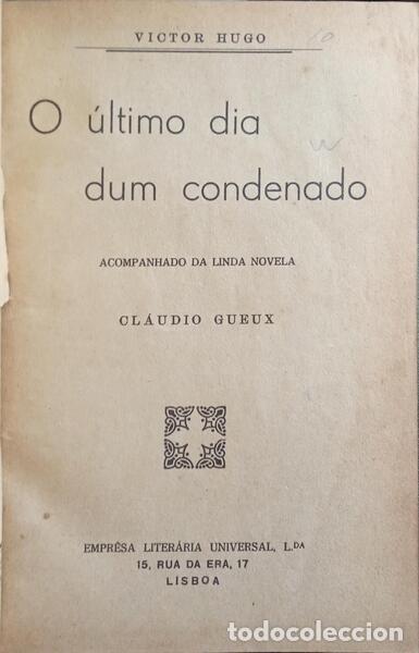 Libros: HUGO. (Victor) - O &Uacute;LTIMO DIA DUM CONDENADO. - Foto 2