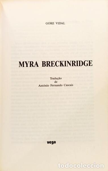 Libros: GORE VIDAL. (Eugene Luther) - MYRA BRECKINRIDGE. [1.&ordf; EDI&Ccedil;&Atilde;O] - Foto 2