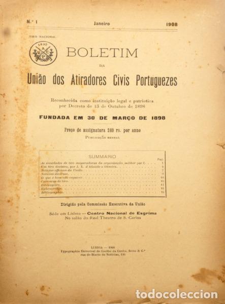 Libros: BOLETIM DA UNI&Atilde;O DOS ATIRADORES CIVIS PORTUGUEZES. N.&ordm; 1 - JANEIRO 1908 � N.&ordm; 57 - SETEMBRO 1912. [5