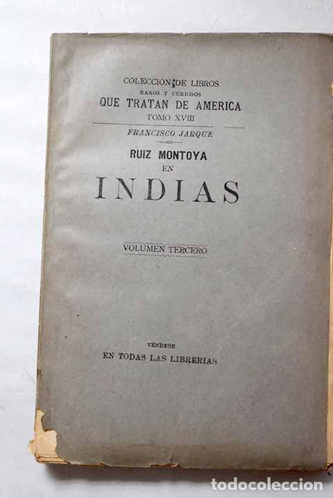 books: Ruiz Montoya en Indias: (1608-1652).- Jarque, Francisco