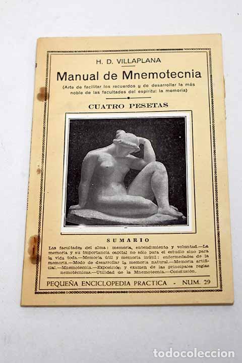 Livres: Manual de mnemotecnia.- Villaplana, H. D.
