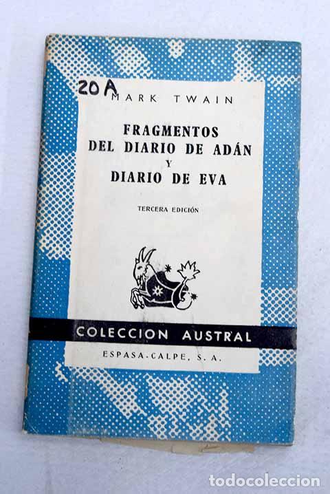 Libros: Fragmentos del diario de Ad&aacute;n ; Diario de Eva.- Twain, Mark