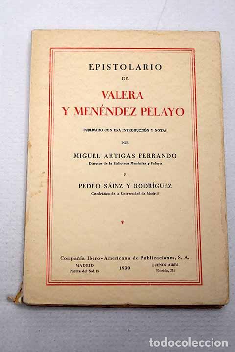 Livros em segunda m&atilde;o: Epistolario de Valera y Men&eacute;ndez Pelayo.- Valera, Juan