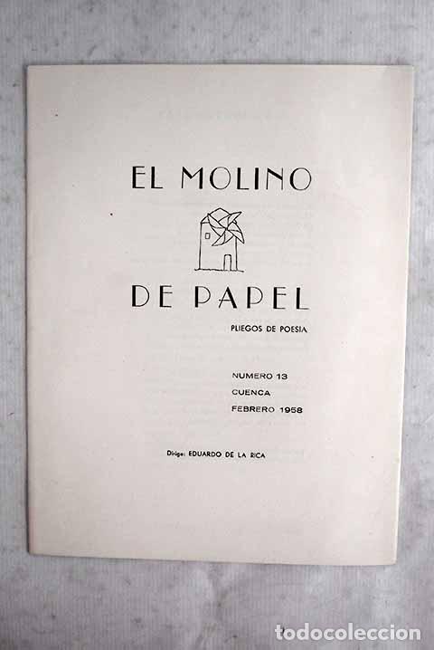 Livres: El molino de papel: pliegos de poes&iacute;a, n&uacute;mero 13