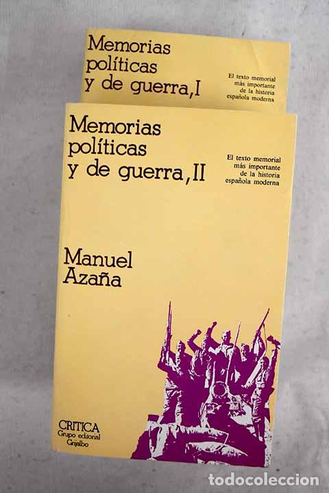 Livros em segunda m&atilde;o: Memorias pol&iacute;ticas y de guerra.- Aza&ntilde;a, Manuel
