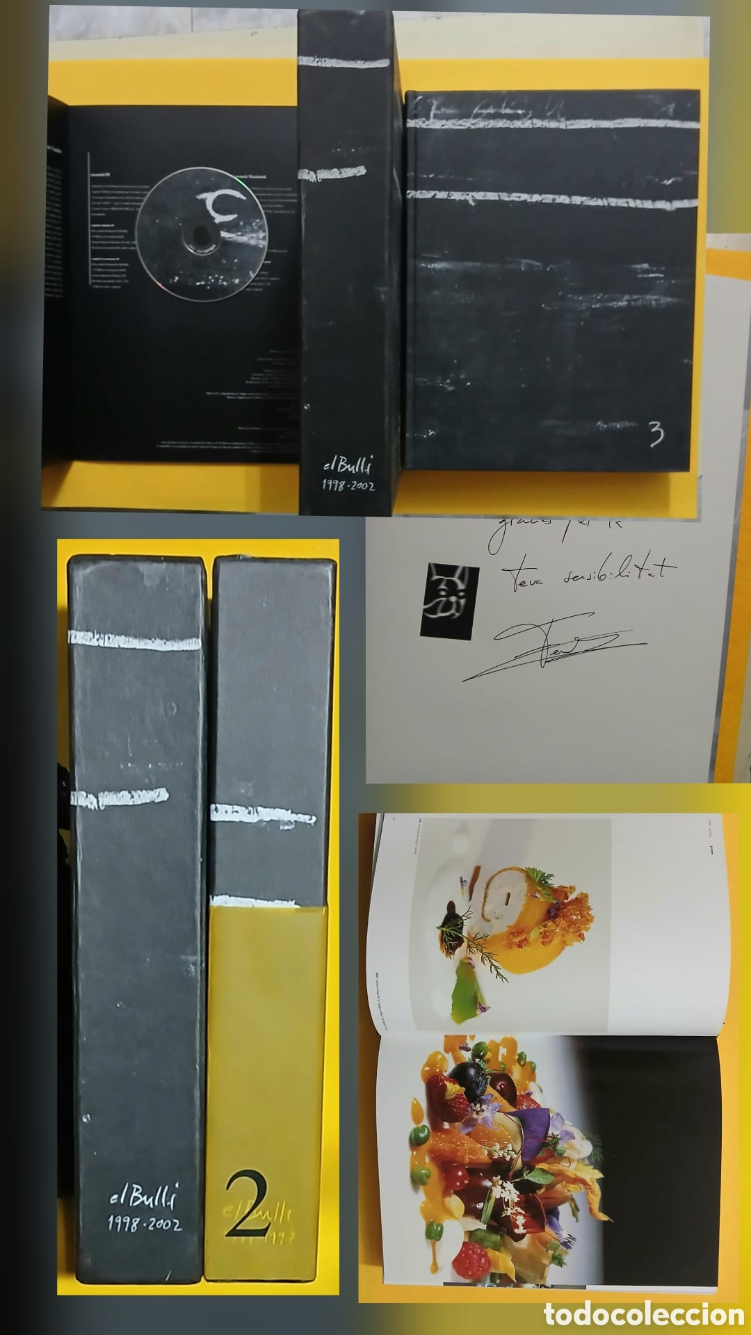 Libros: El Bulli 1994-1997 y 1998-2002, dedicatoria y fotografia.
