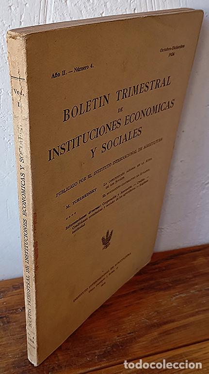 Libros: REVISTA INTERNACIONAL DE INSTITUCIONES ECON&Oacute;MICAS Y SOCIALES. A&ntilde;o II, N&ordm; 4. Octubre-diciembre 1924.