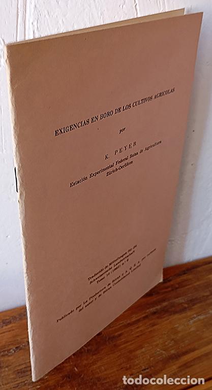 B&uuml;cher: EXIGENCIAS EN BORO DE LOS CULTIVOS AGR&Iacute;COLAS - K. PEYER