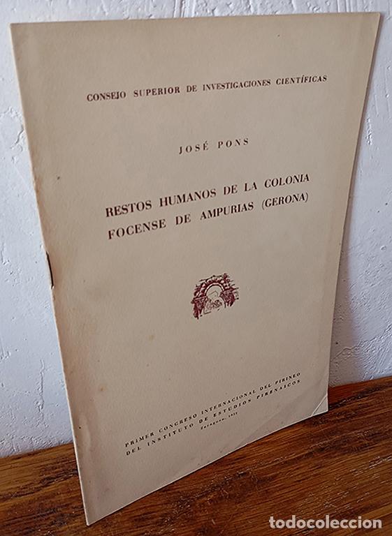 B&uuml;cher: RESTOS HUMANOS DE LA COLONIA FOCENSE DE AMPURIAS (GERONA - JOS&Eacute; PONS