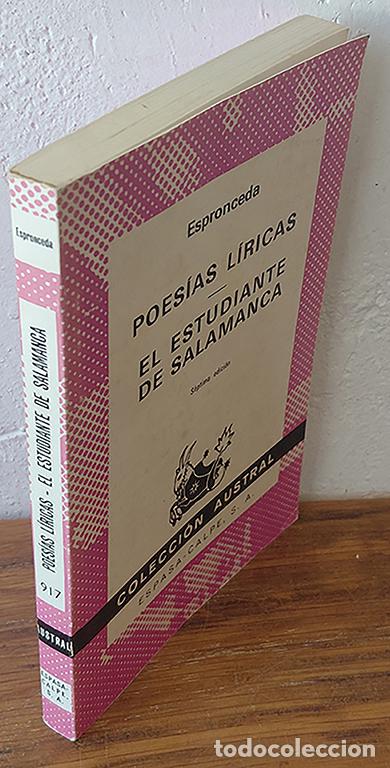 Libros: POES&Iacute;AS L&Iacute;RICAS / EL ESTUDIANTE DE SALAMANCA - ESPRONCEDA