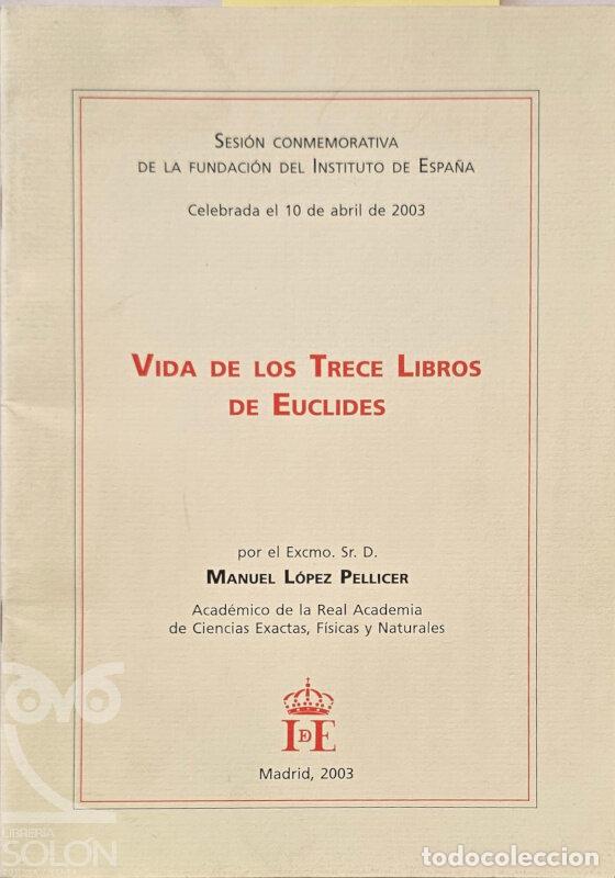 Livros em segunda m&atilde;o: Vida de los trece libros de Euclides - Manuel L&oacute;pez Pellicer