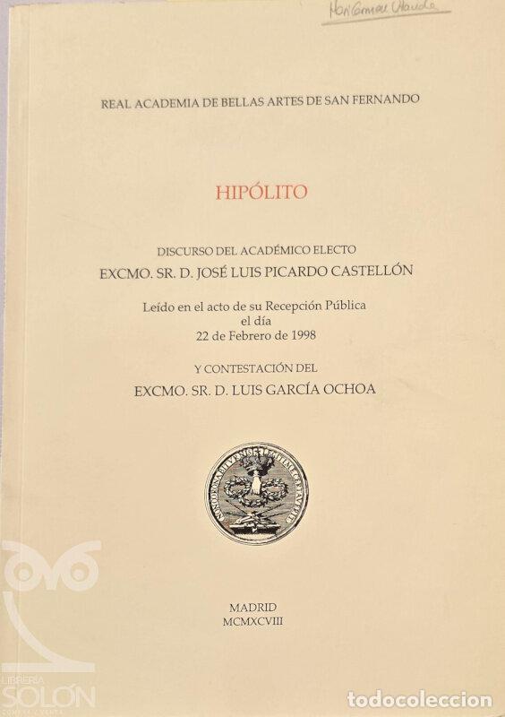 Livros em segunda m&atilde;o: Hip&oacute;lito - Jos&eacute; Luis Picardo Castell&oacute;n/Luis Garc&iacute;a Ochoa