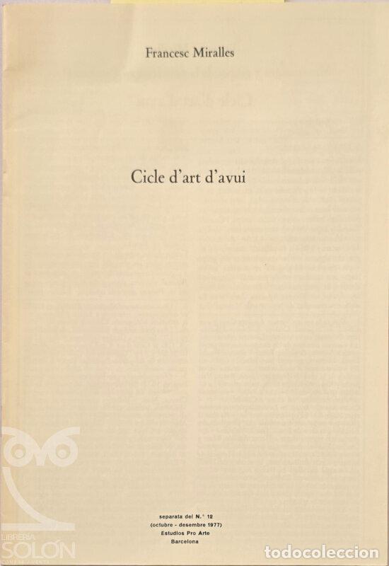 books: Cicle d'art d'avui - Francesc Miralles