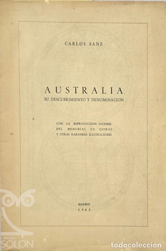Libros: Australia. Su descubrimiento y denominaci&oacute;n - Carlos Sanz