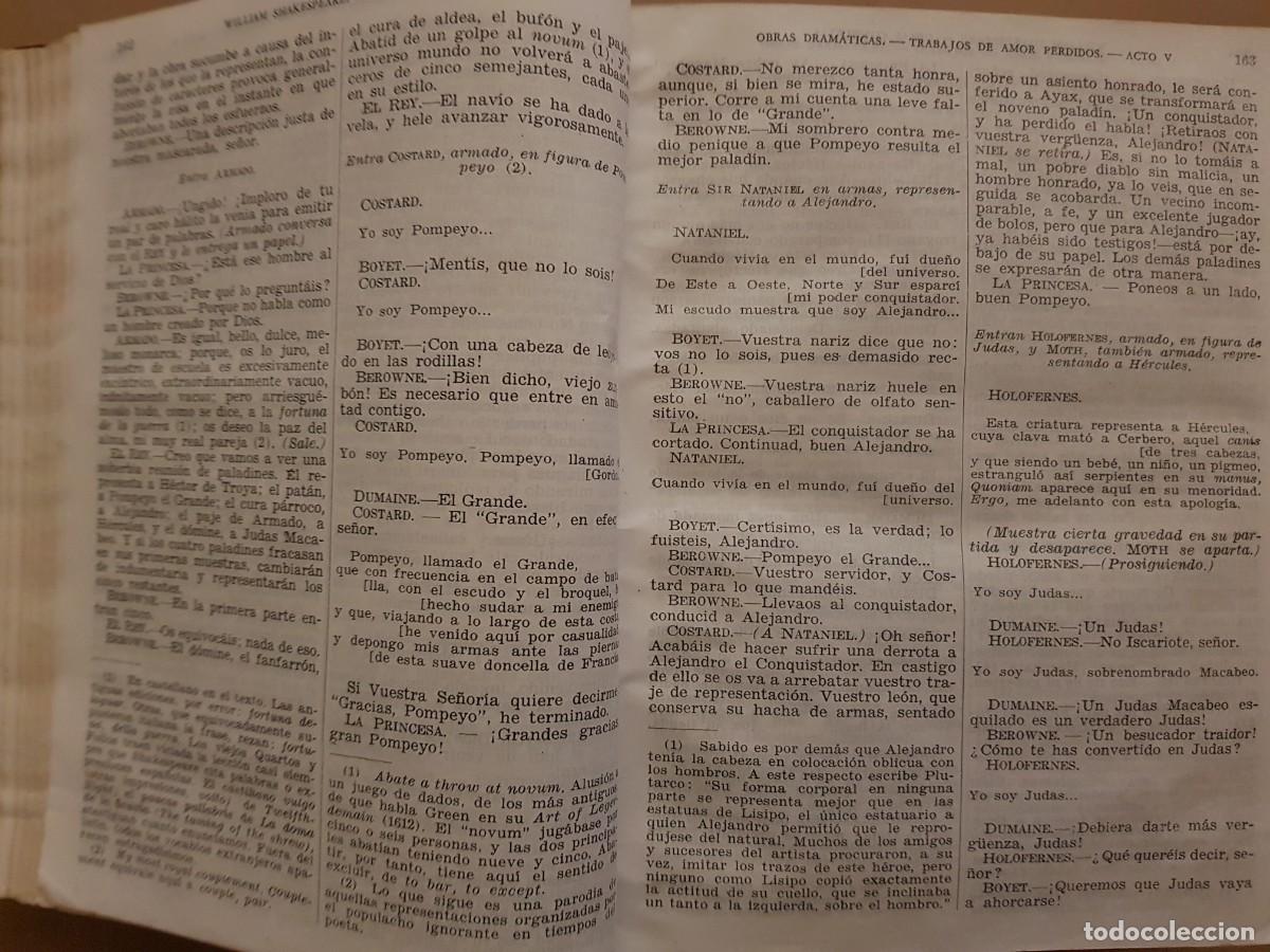 Libros: WILLIAM SHAKESPEARE - OBRAS COMPLETAS - ED. AGUILAR - 1945 - Foto 6