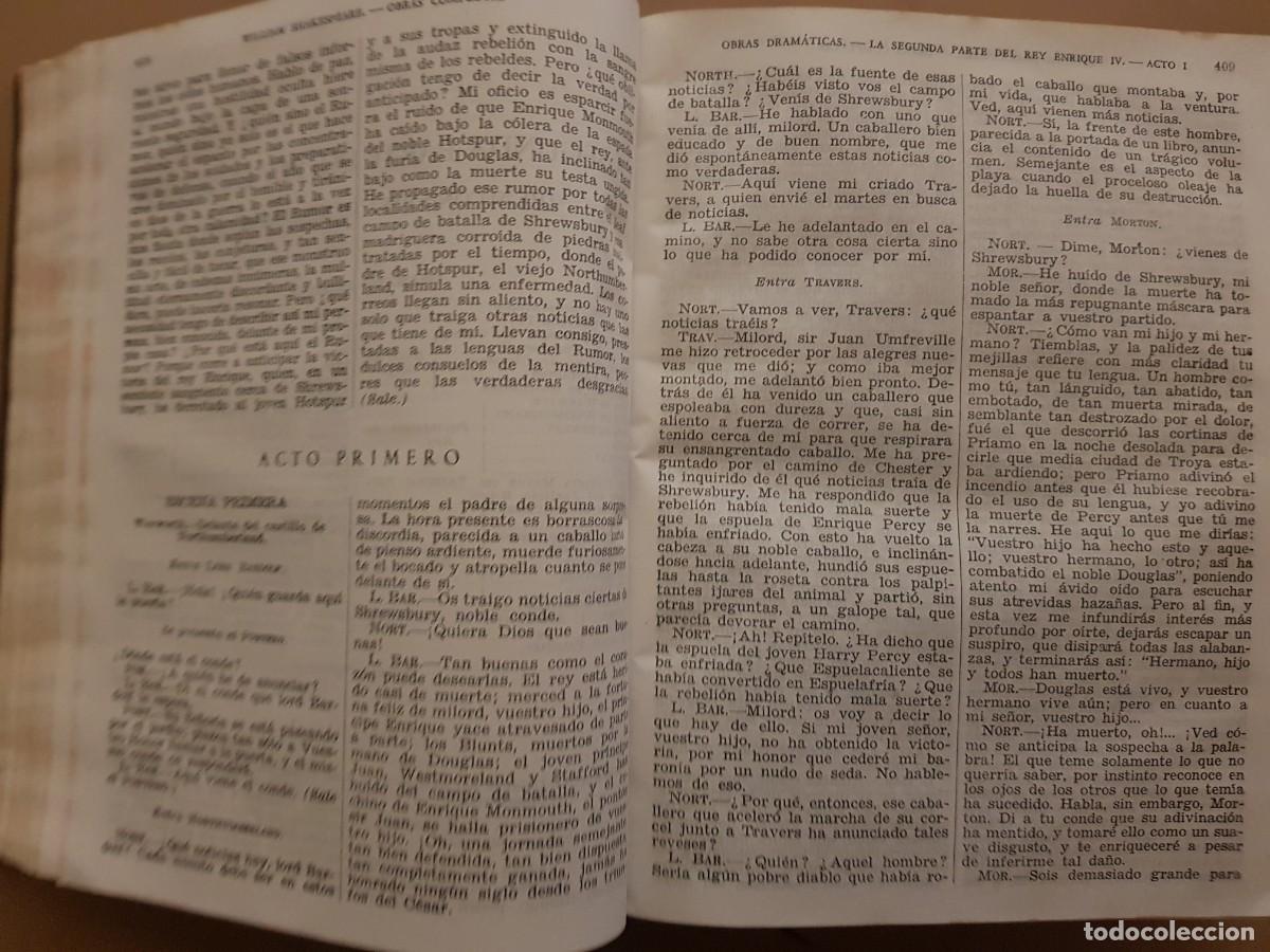 Libros: WILLIAM SHAKESPEARE - OBRAS COMPLETAS - ED. AGUILAR - 1945 - Foto 11