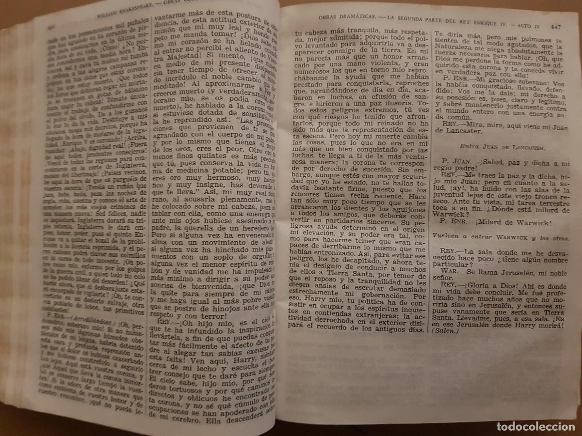 Libros: WILLIAM SHAKESPEARE - OBRAS COMPLETAS - ED. AGUILAR - 1945 - Foto 12