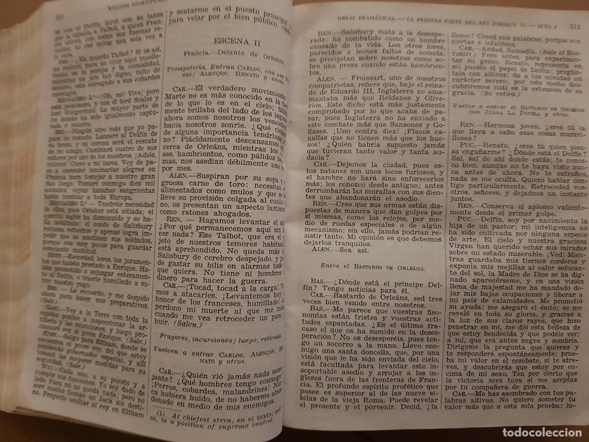 Libros: WILLIAM SHAKESPEARE - OBRAS COMPLETAS - ED. AGUILAR - 1945 - Foto 14