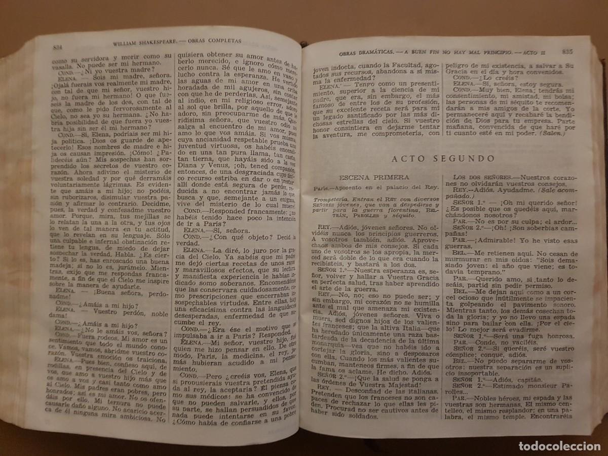 Libros: WILLIAM SHAKESPEARE - OBRAS COMPLETAS - ED. AGUILAR - 1945 - Foto 18