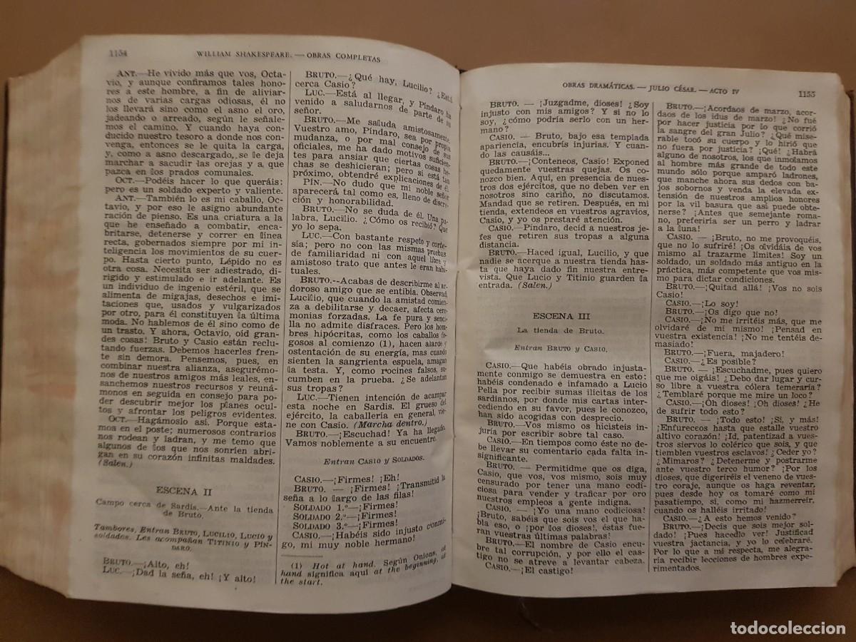 Libros: WILLIAM SHAKESPEARE - OBRAS COMPLETAS - ED. AGUILAR - 1945 - Foto 21