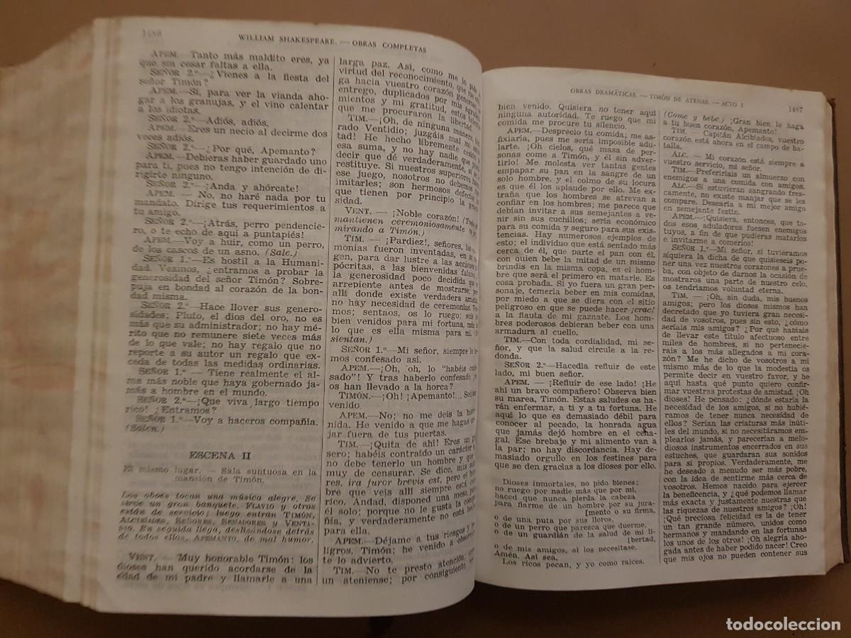 Libros: WILLIAM SHAKESPEARE - OBRAS COMPLETAS - ED. AGUILAR - 1945 - Foto 24