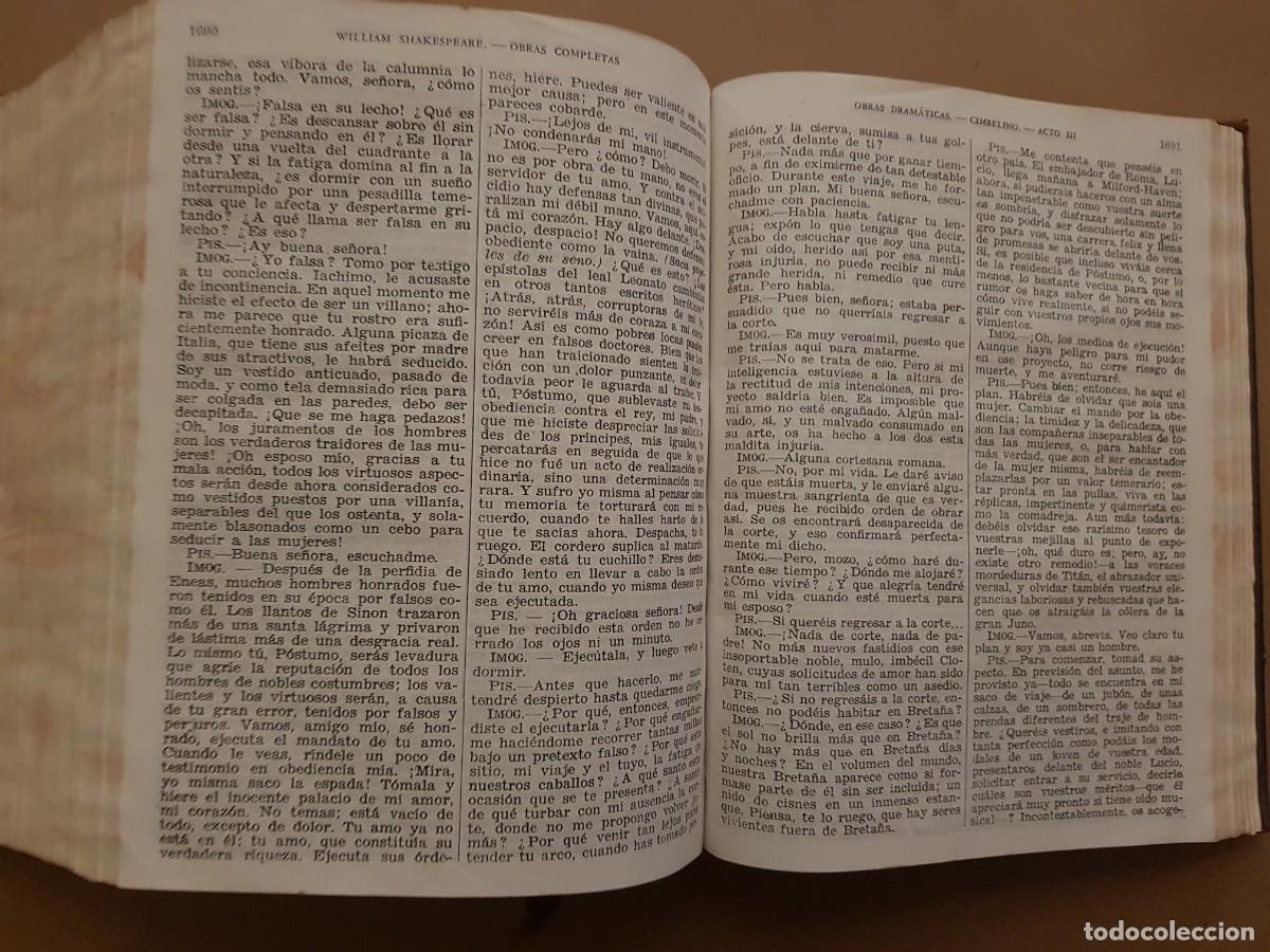 Libros: WILLIAM SHAKESPEARE - OBRAS COMPLETAS - ED. AGUILAR - 1945 - Foto 26
