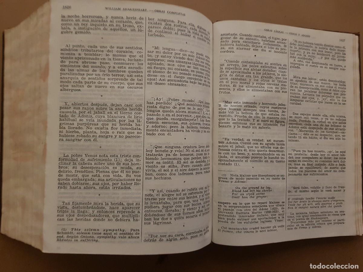 Libros: WILLIAM SHAKESPEARE - OBRAS COMPLETAS - ED. AGUILAR - 1945 - Foto 27