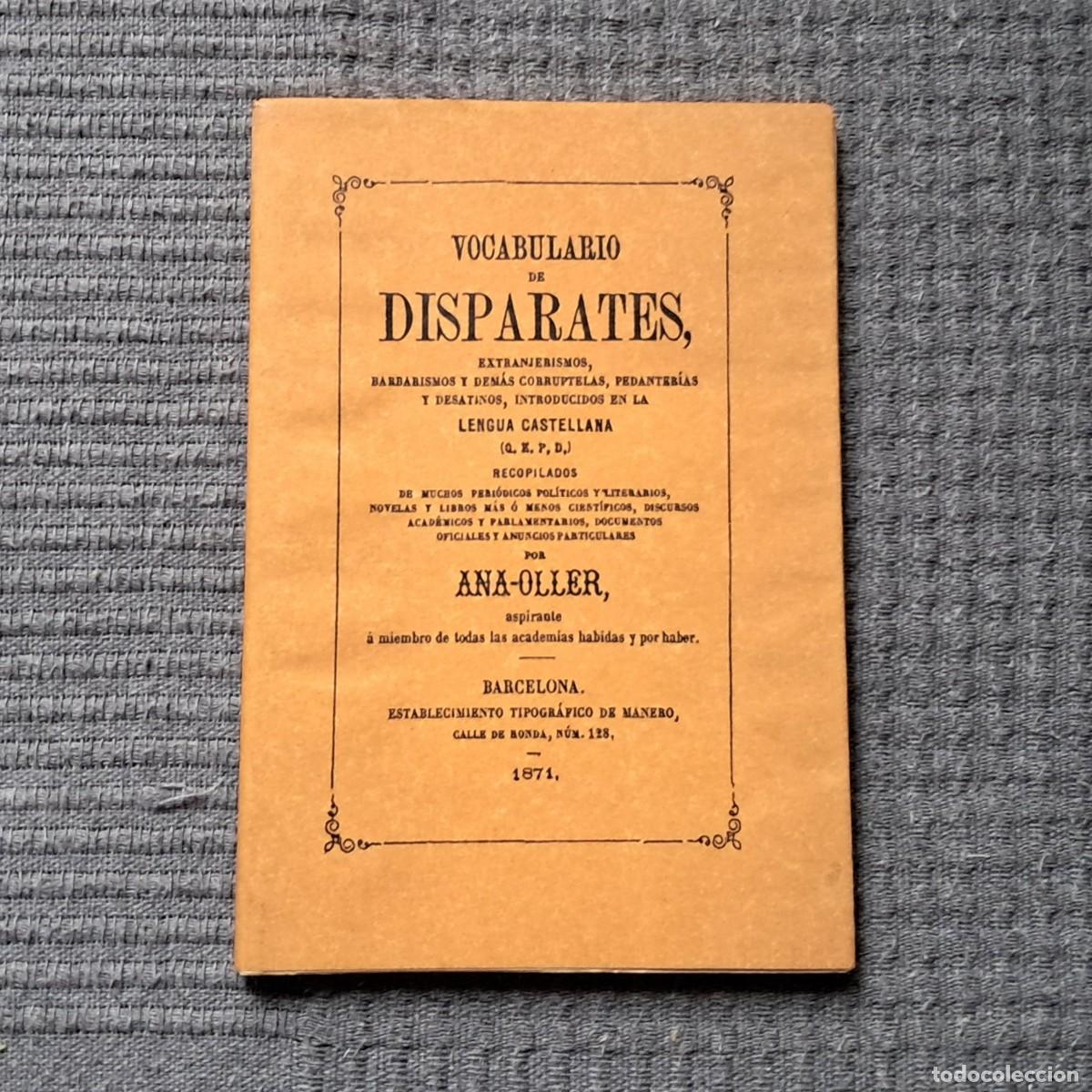 Libros: VOCABULARIO DE DISPARATES - ANA OLLER