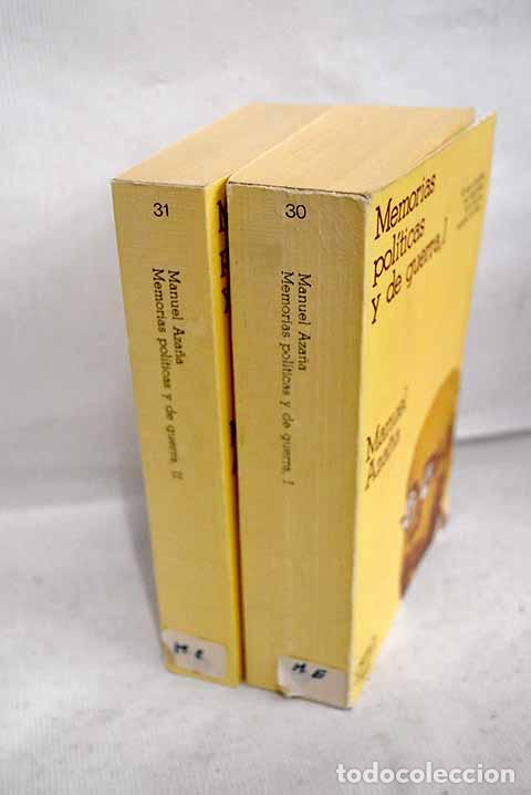 Libros: Memorias pol&iacute;ticas y de guerra.- Aza&ntilde;a, Manuel