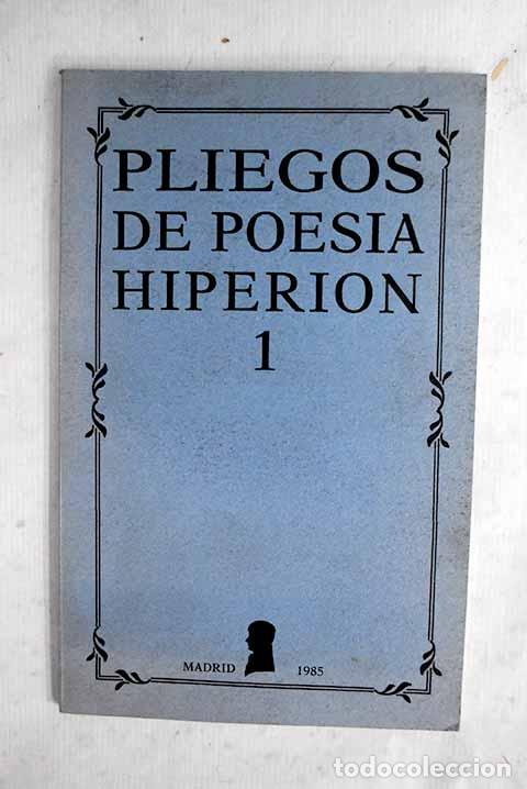 books: Pliegos de poes&iacute;a Hiperi&oacute;n 1