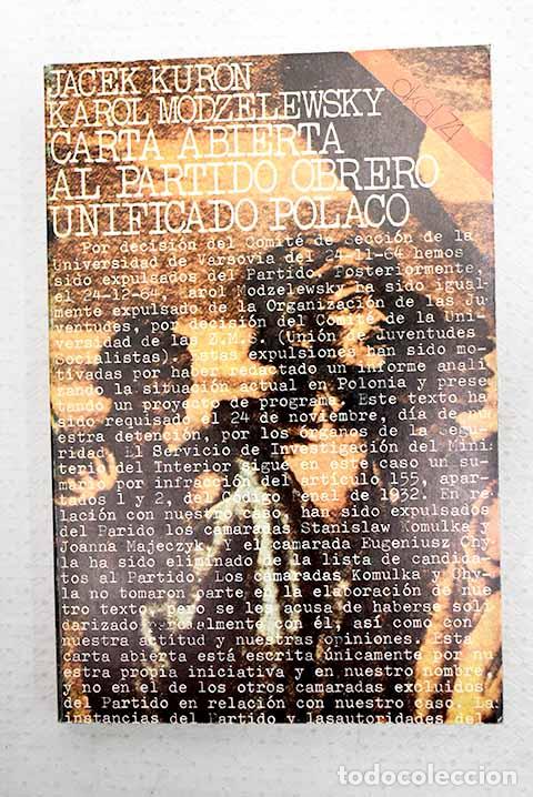 books: Carta abierta al Partido Obrero Unificado Polaco.- Kuro n, Jacek