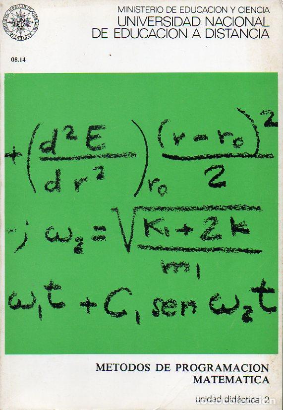 Libros: M&Eacute;TODOS DE PROGRAMACI&Oacute;N MATEM&Aacute;TICA. Unidad Did&aacute;ctica 2.