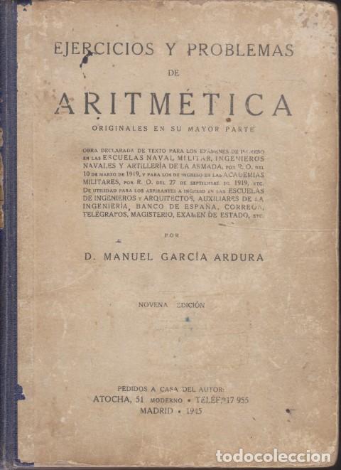 B&uuml;cher: EJERCICIOS Y PROBLEMAS DE ARITMETICA - MANUEL GARCIA ARDURA
