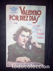 Livres: Valedero por diz d&iacute;as. Laura Solari, Antonio Centa, Sergio Tofano, Luigi Cimara. Director: Camilo Ma